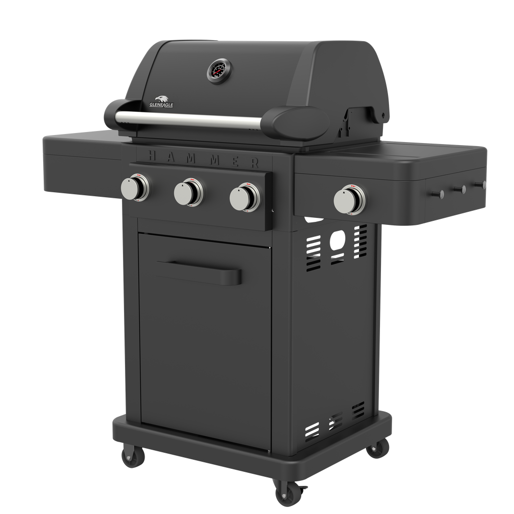 GLENEAGLE HAMMER 3 + 1 Burner Propane Gas Grill w/ Infrared Side Sear Burner | GE-2217S