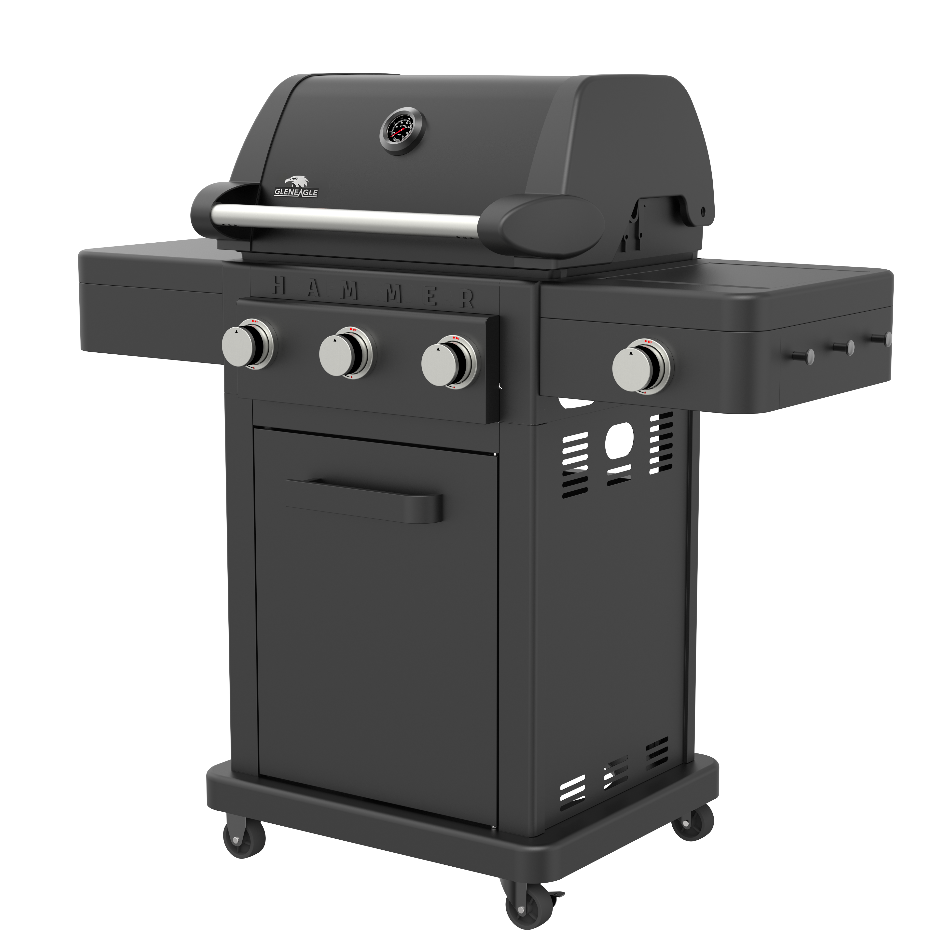 GLENEAGLE HAMMER 3 + 1 Burner Propane Gas Grill w/ Infrared Side Sear Burner | GE-2217S